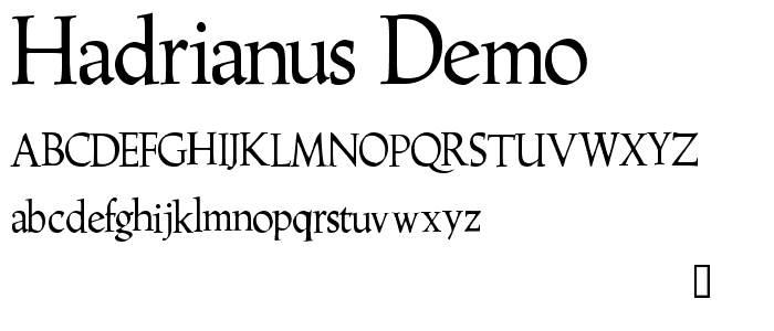 Hadrianus Demo font